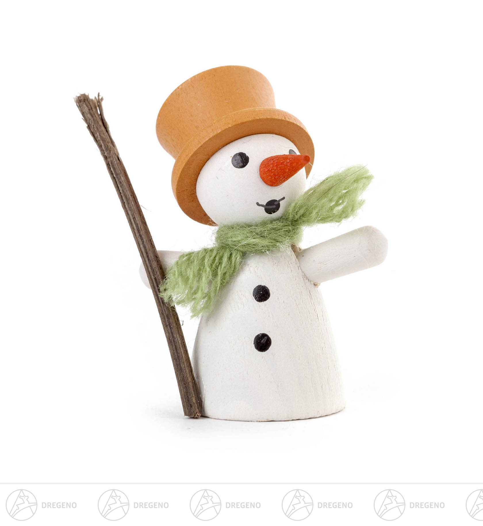 Schneemann mit orangenem Zylinder 5cm