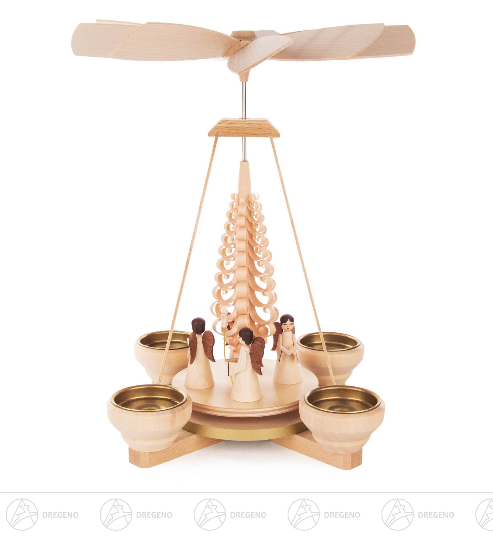 Pyramide mit Engeln, für Teelichte