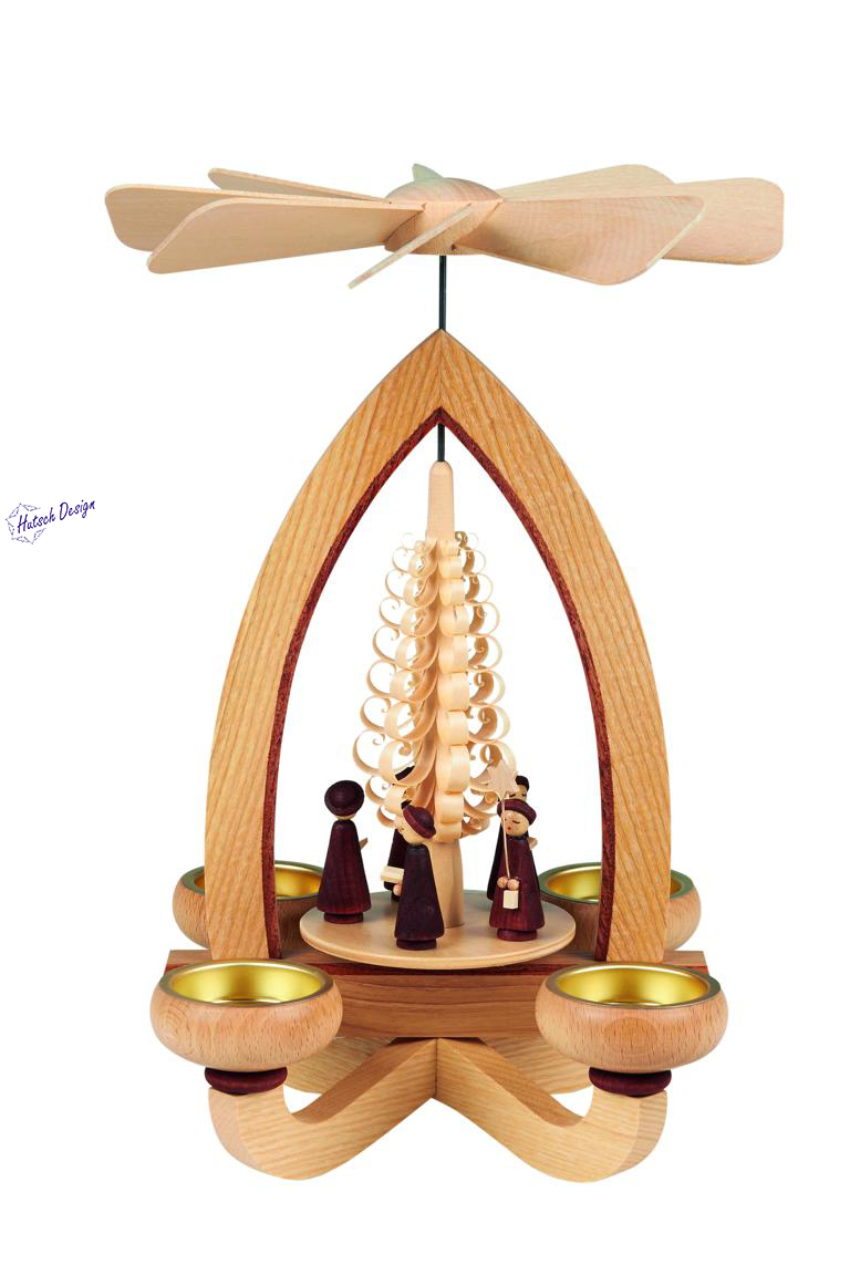 Teelichtpyramide mit Kurrende 28cm Teelichtpyramide mit Kurrende 28cm