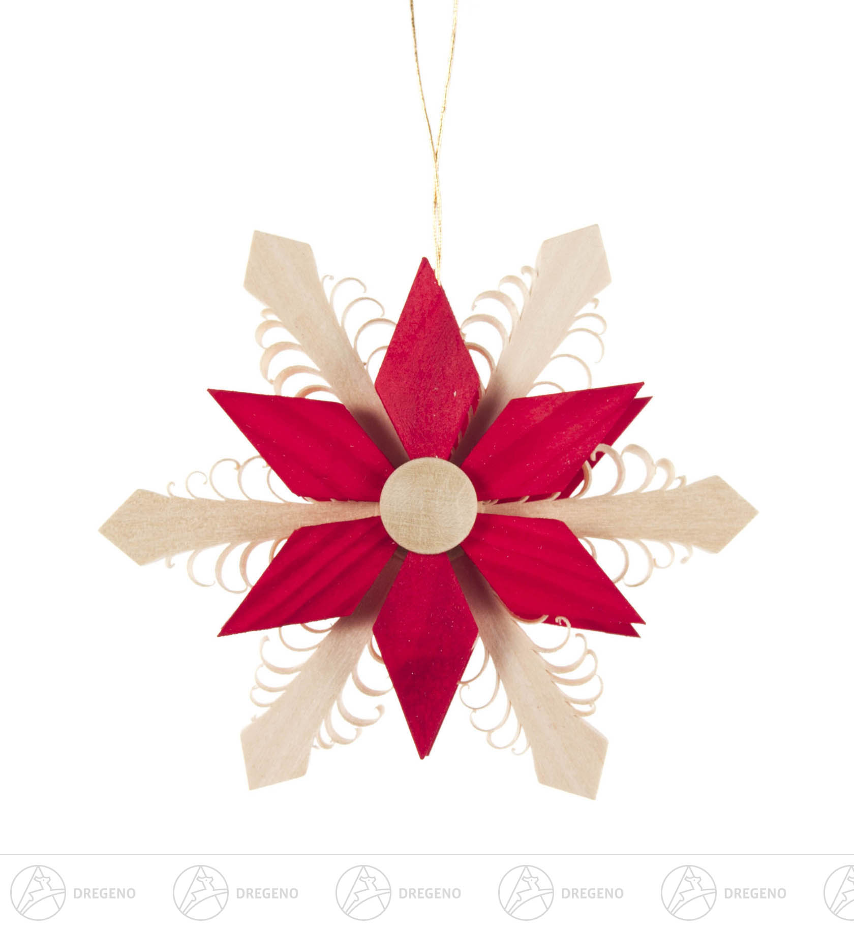 Behang Spanstern rot/natur 9cm