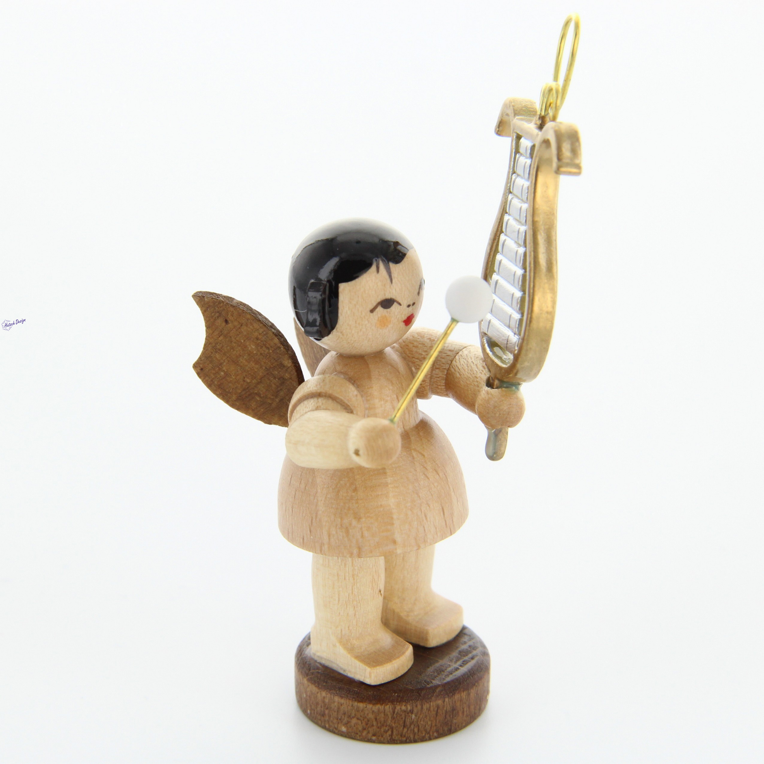 Engel stehend mit Glockenspiel, natur