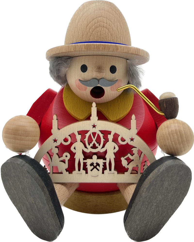 Rauchmann mit Schwibbogen sitzend 15cm Rauchmann mit Schwibbogen sitzend 15cm