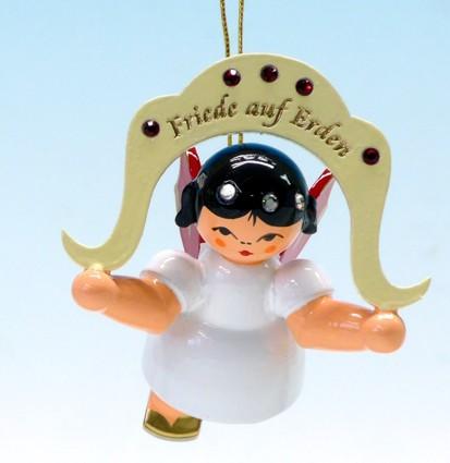 Engel schwebend Friede auf Erden, Sonderedition Swarovski, rote Flügel