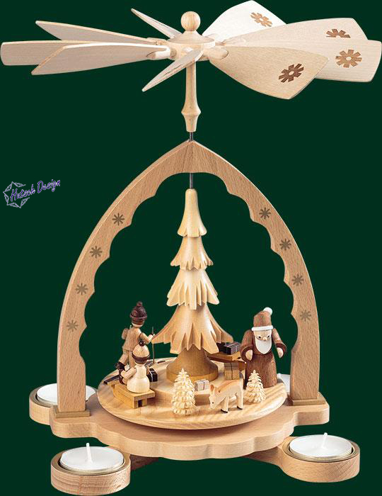 Pyramide Weihnachtswald natur für Teelichte 27 cm Pyramide Weihnachtswald natur für Teelichte 27 cm