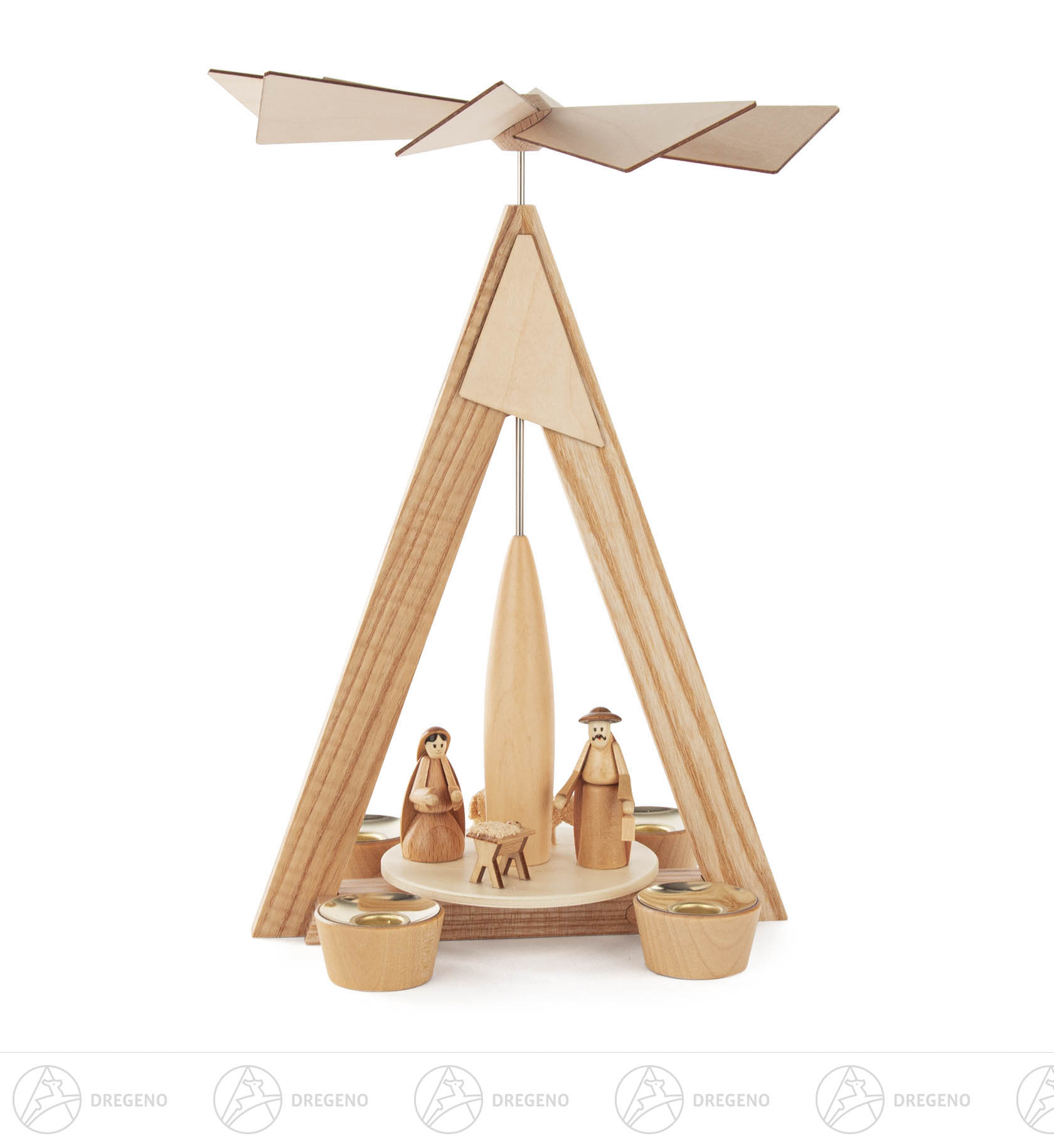 Pyramide Christi Geburt natur für Kerzen 14mm Pyramide Christi Geburt natur für Kerzen 14mm