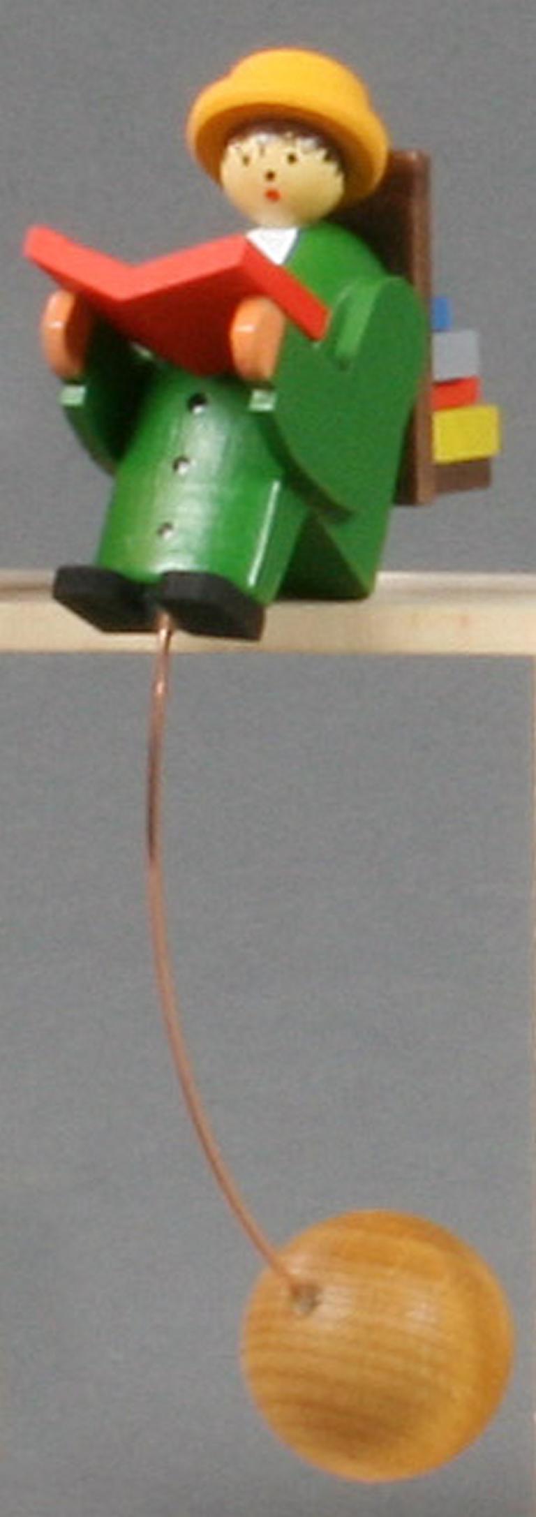 Schaukelfigur Bücherwurm lila