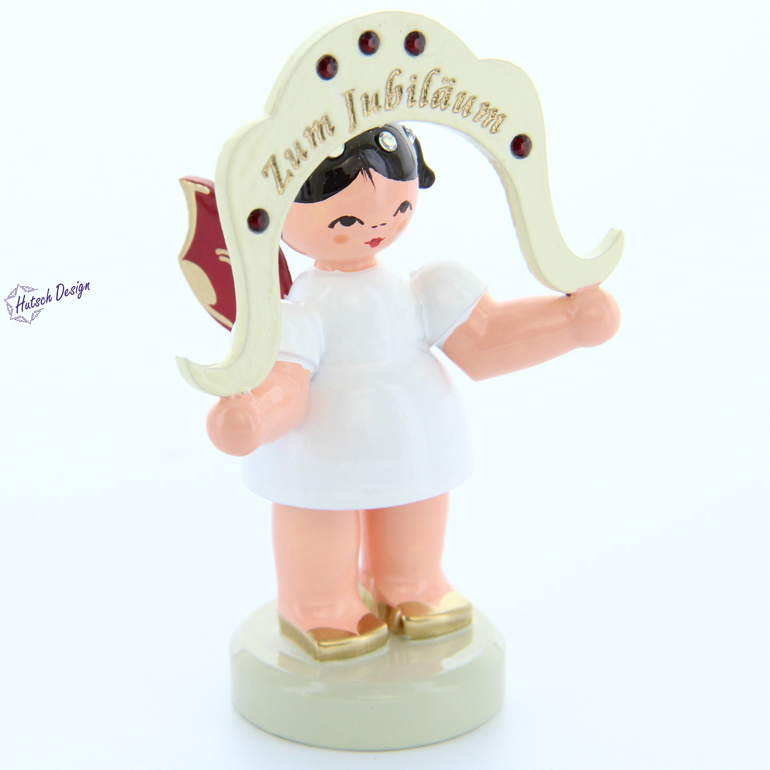 Engel stehend Zum Jubiläum, Sonderedition Swarovski, rote Flügel