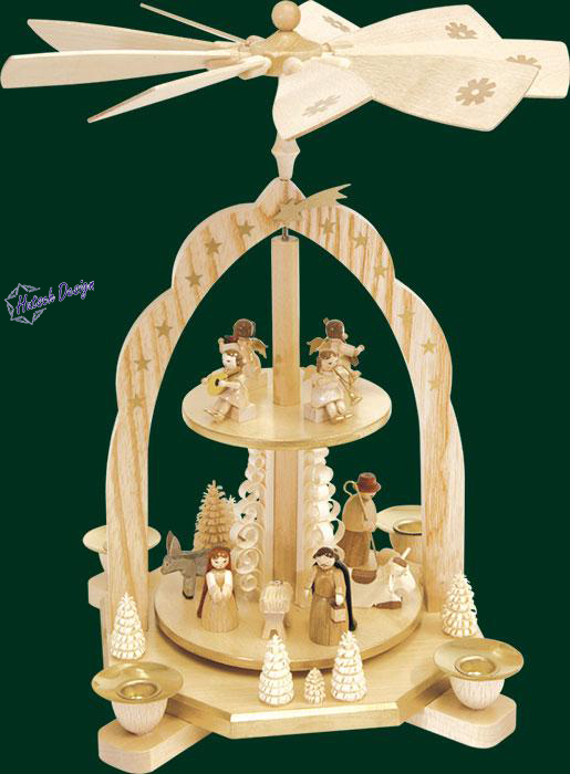 Pyramide 2-st. Geburt mit Engeln  31 cm