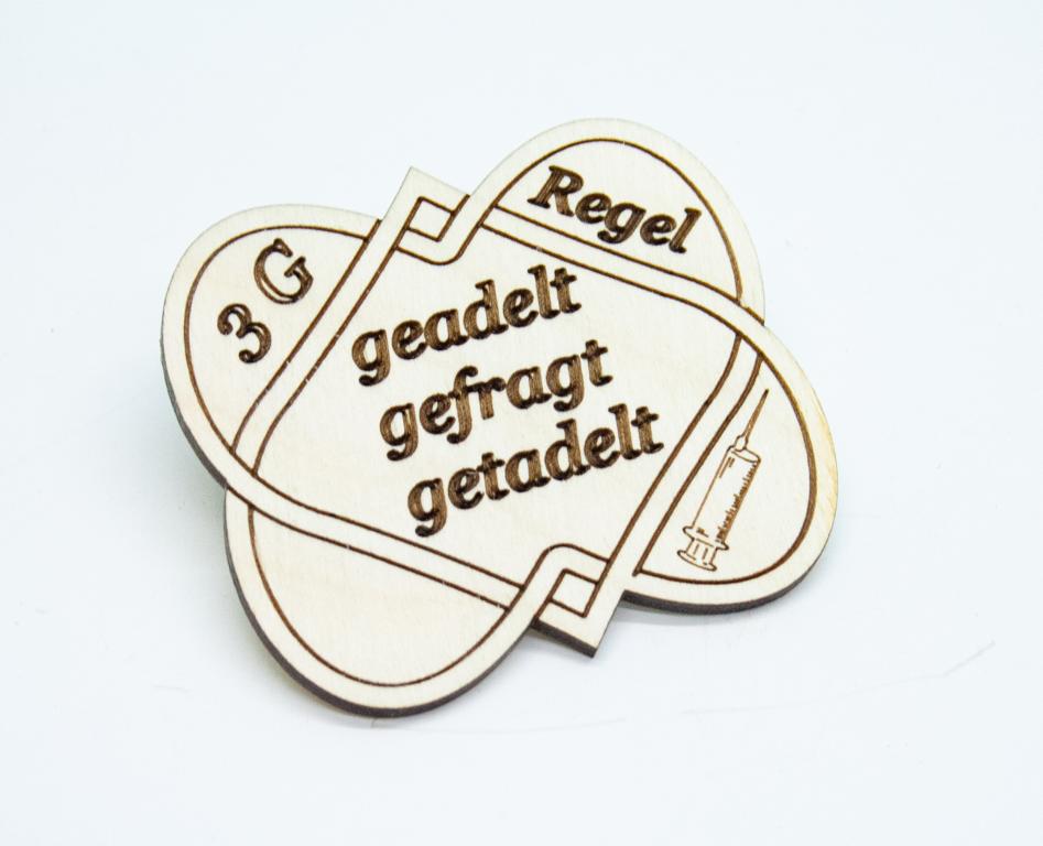 Anstecker 3G Regel 7x7 cm geadelt Anstecker 3G Regel 7x7 cm geadelt