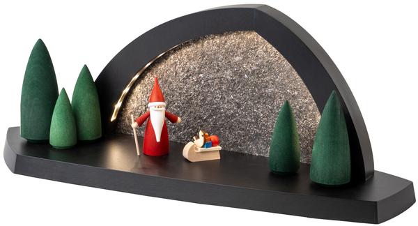 Gesteinsbogen 15x37x13cm anthrazit LED beleuchtet Weihnachtswichtel