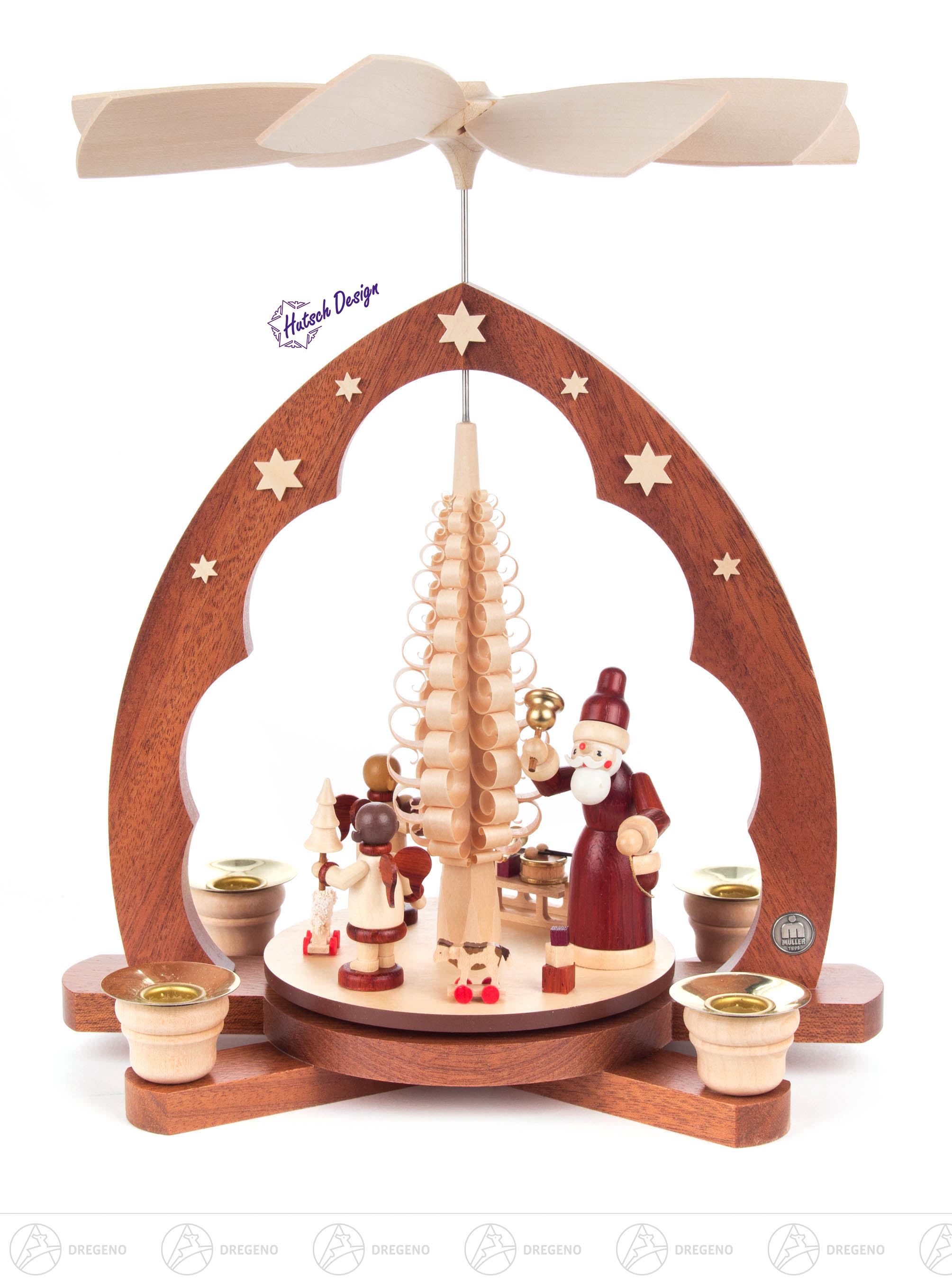 Pyramide mit Bescherung, für Kerzen d14mm