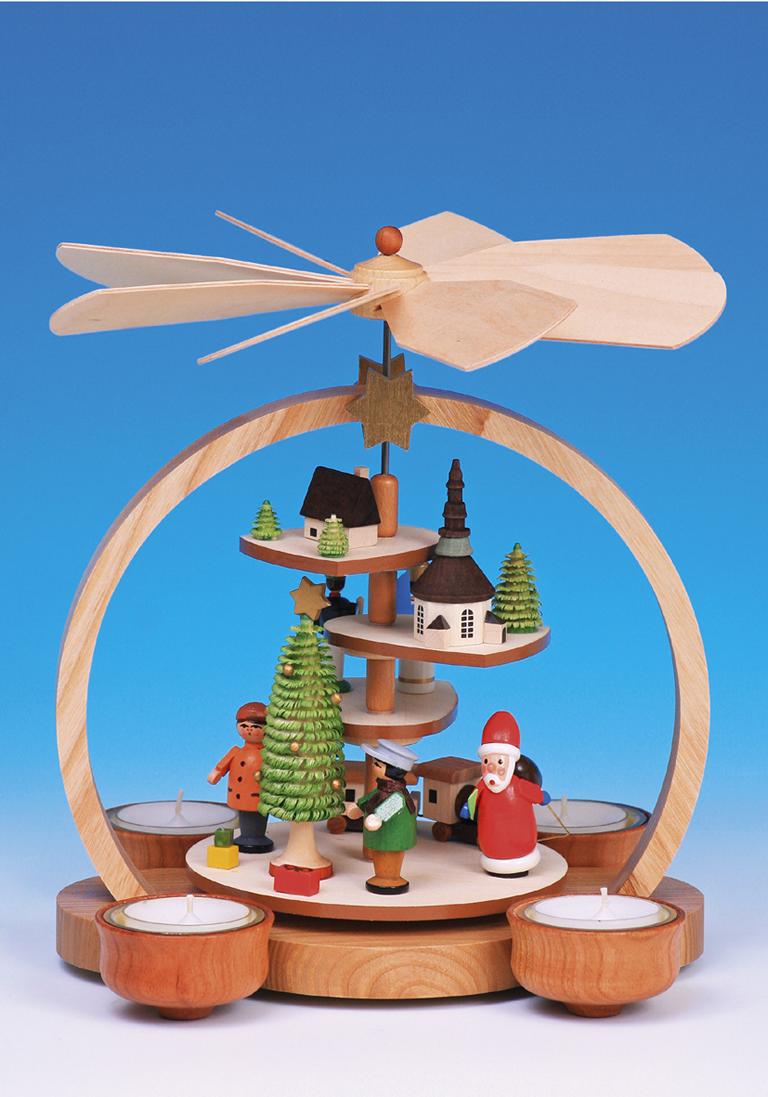 Kleine Stufenpyramide mit farbigen Figuren   20x 15 x24cm