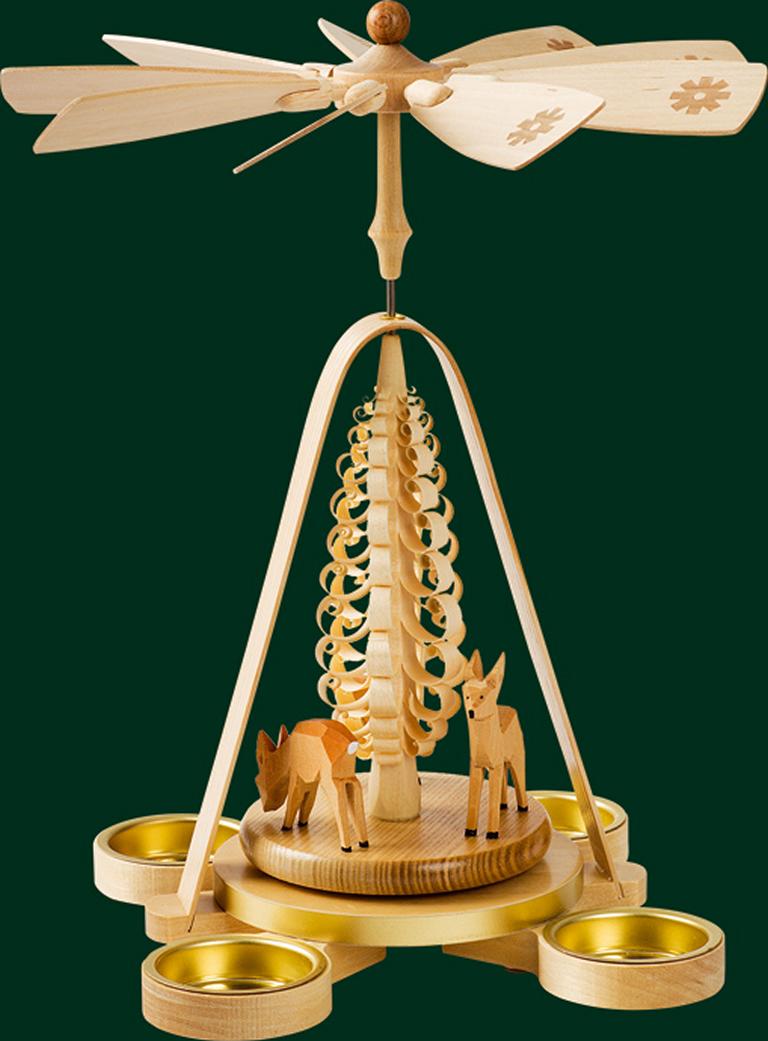 Pyramide Rehe für Teelichte 28 cm Pyramide Rehe für Teelichte 28 cm