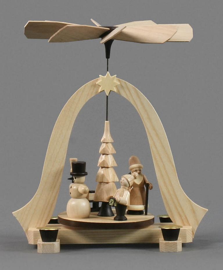 Pyramide Weihnachtszeit natur, für Kerzen d14mm