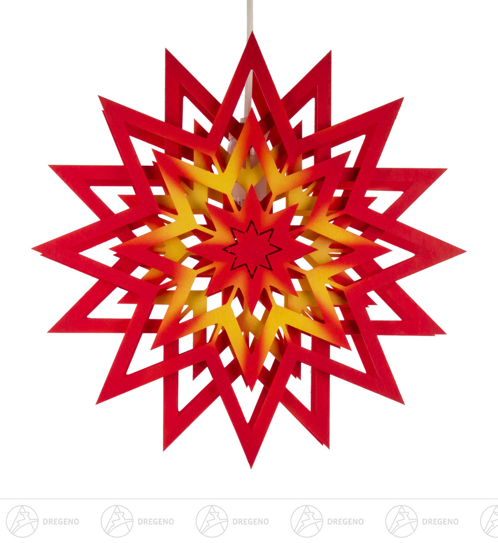 Weihnachtsstern rot-gelb mit elektrischer Beleuchtung 28cm