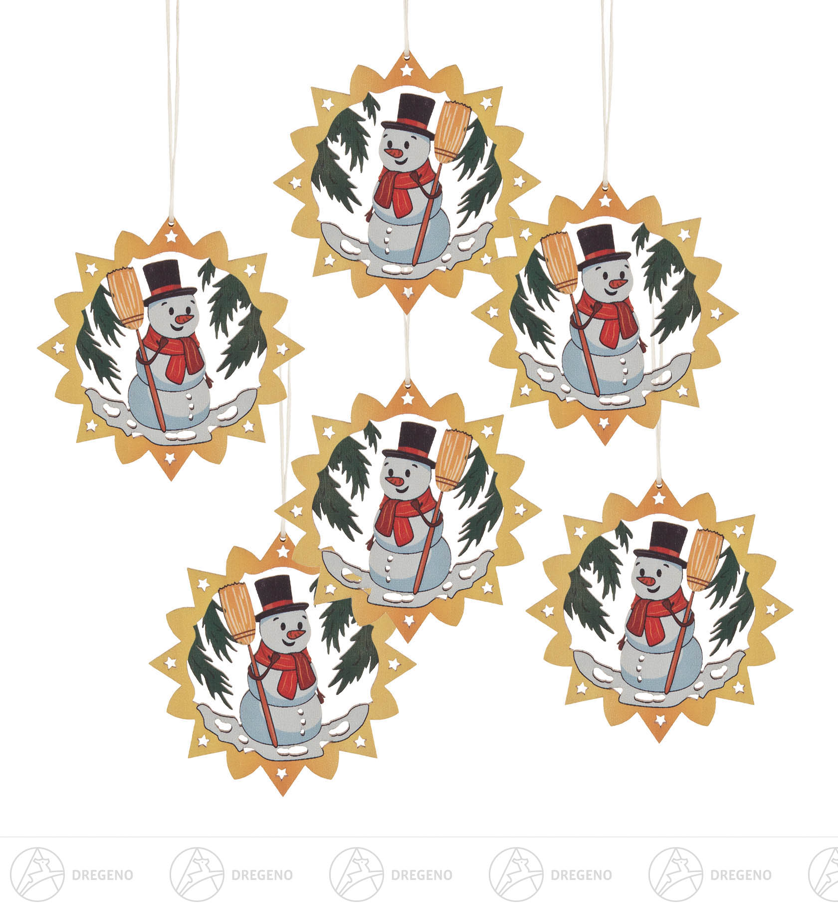 Behang Schneemann bunt (VE 6) 6cm