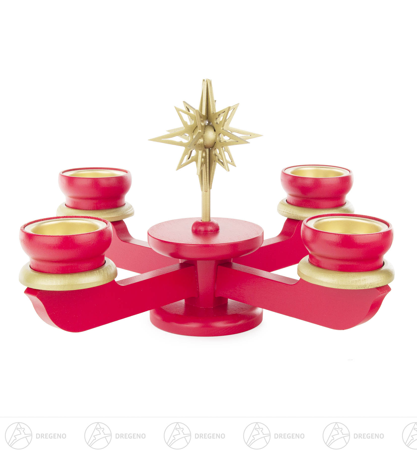 Adventsleuchter groß rot für 4 Teelichte 18x22cm Adventsleuchter groß rot für 4 Teelichte 18x22cm