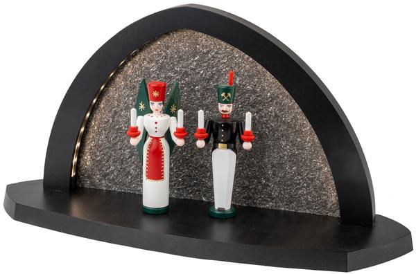 Gesteinsbogen 21x40x13cm anthrazit LED beleuchtet Engel und Bergmann