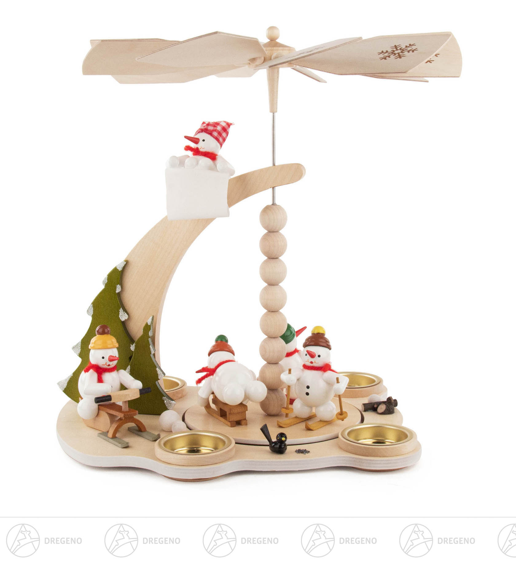 Pyramide Schneemann-Wintersport für Teelichte Pyramide Schneemann-Wintersport für Teelichte