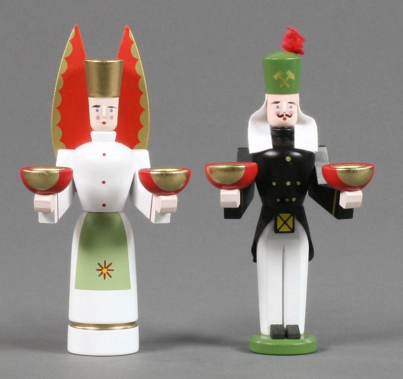 Engel und Bergmann, rote Flügel, für Kerzen d10mm