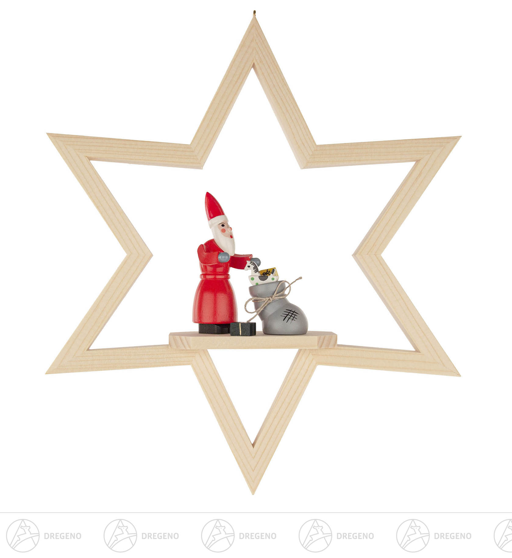 Behang Stern mit Weihnachtsmann 24cm