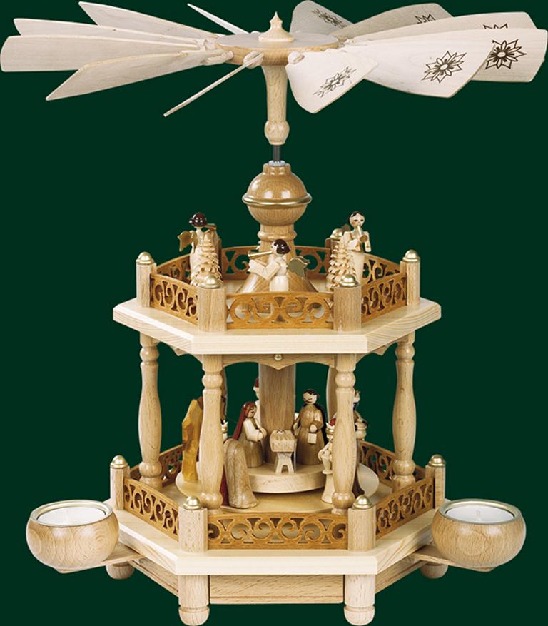 Pyramide 1-st. Christi Geburt für Teelichte  35 cm