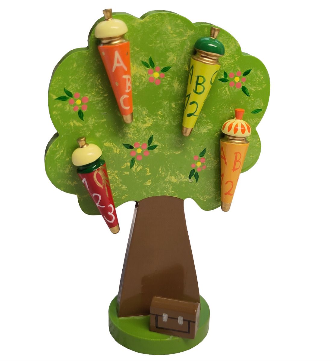 Zuckertütenbaum mit 4 Zuckertüten und Ranzen 8cm Zuckertütenbaum mit 4 Zuckertüten und Ranzen 8cm