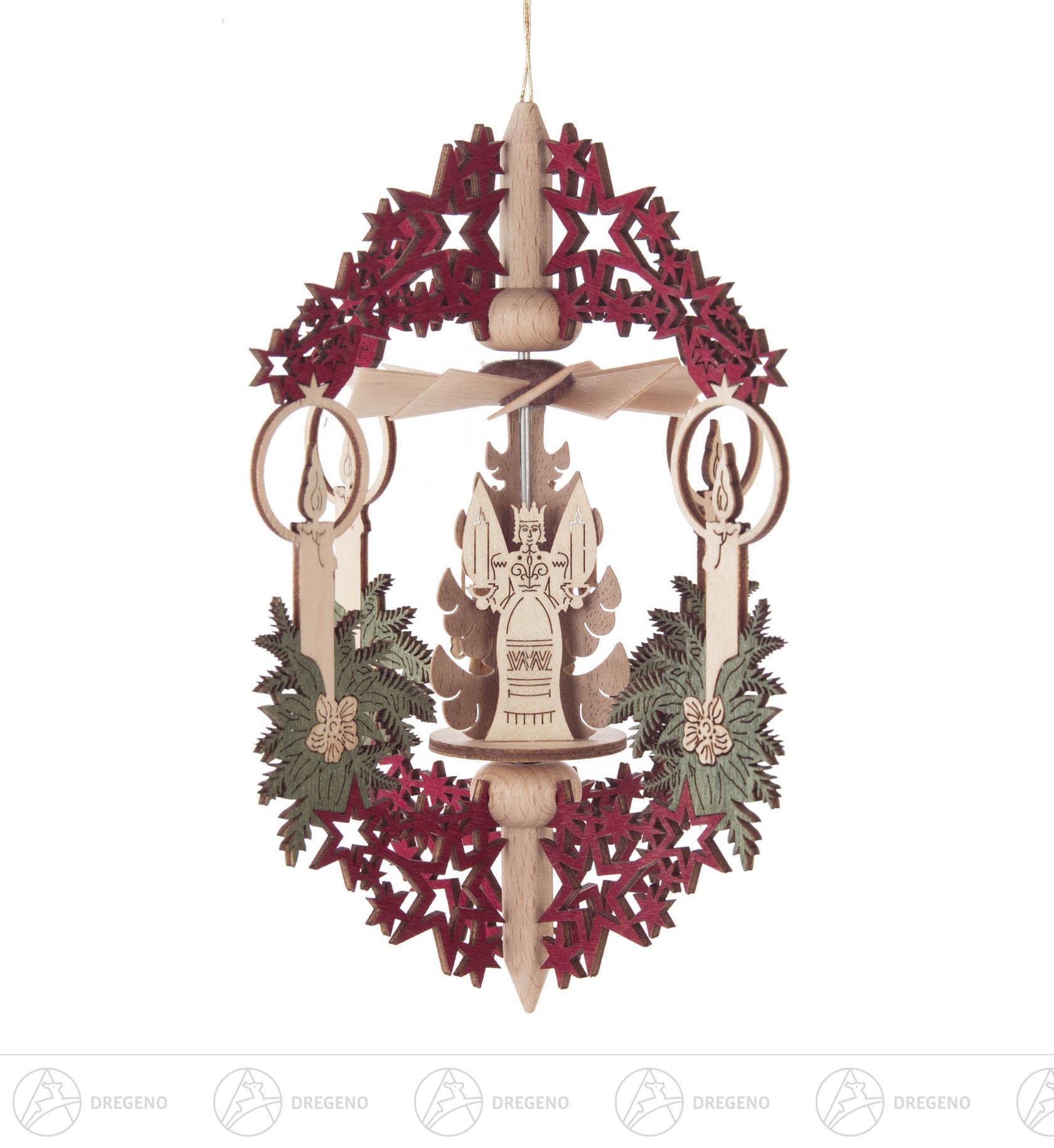 Wärmespiel Advent Sterne Kerze/Engel, Bergmann, Räuchermann, zum Hängen 11cm