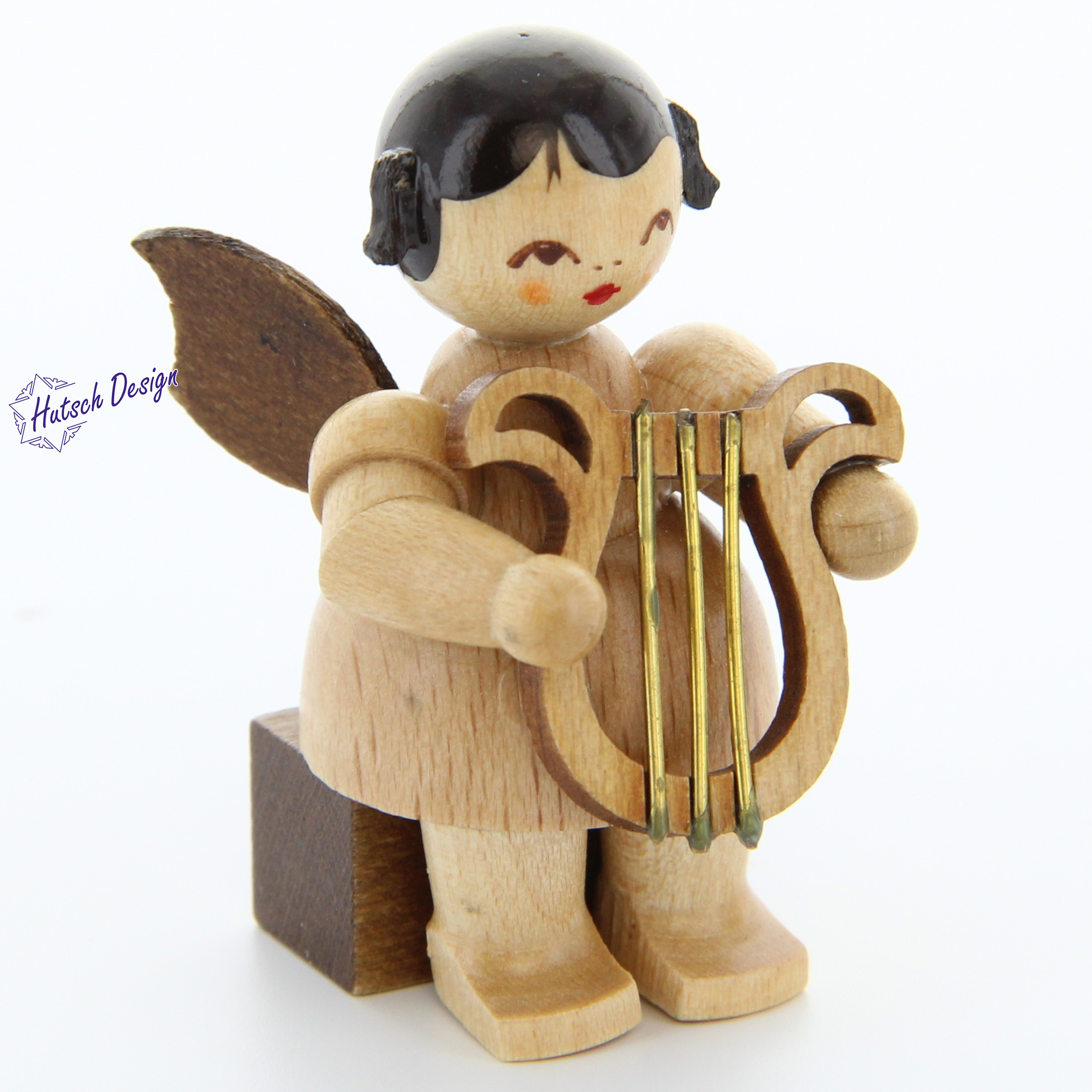 Engel sitzend mit Leier, natur