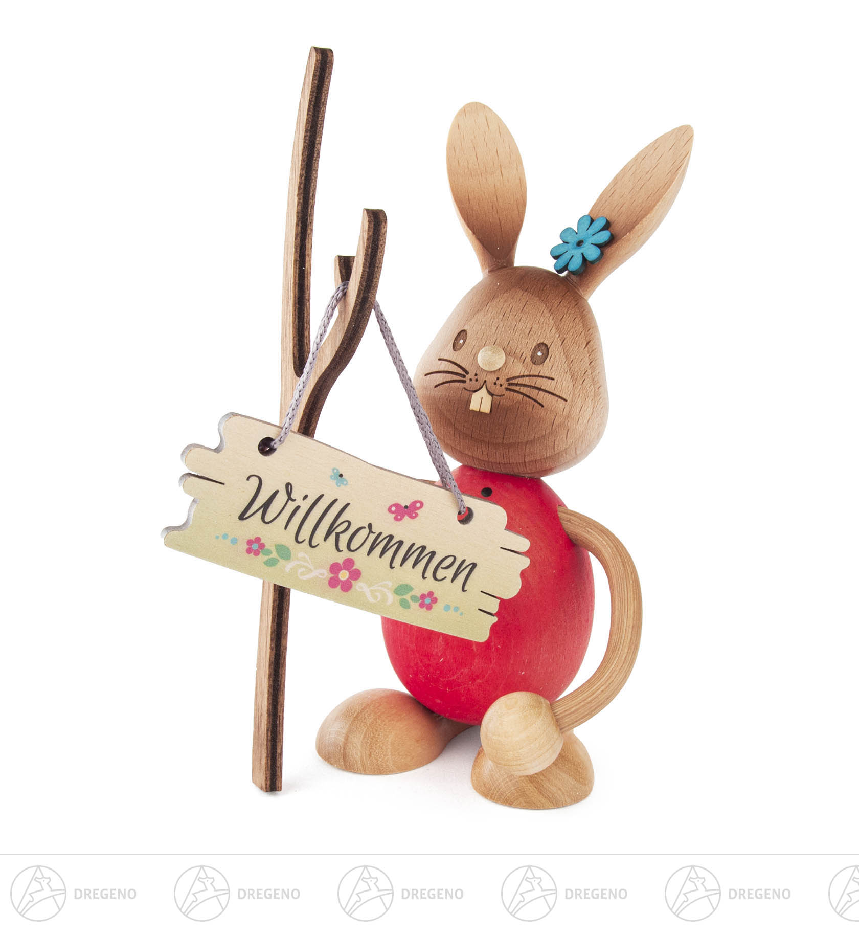 Hase Stupsi Herzlich Willkommen 12cm