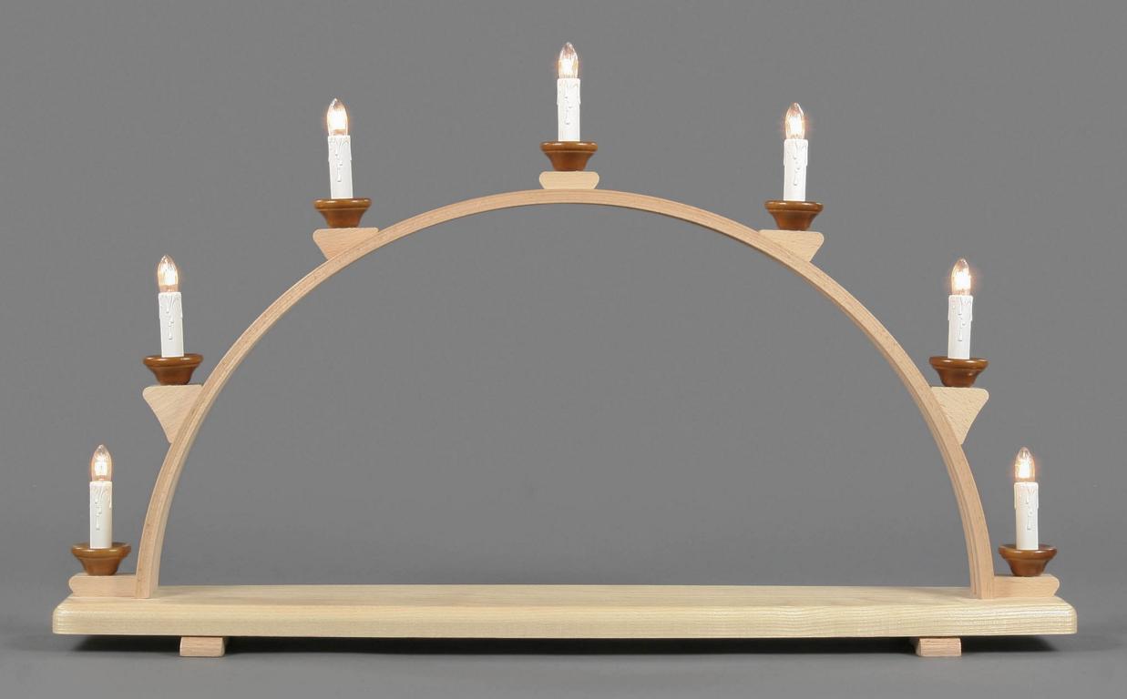 Schwibbogen ohne Bestückung, elektrisch beleuchtet