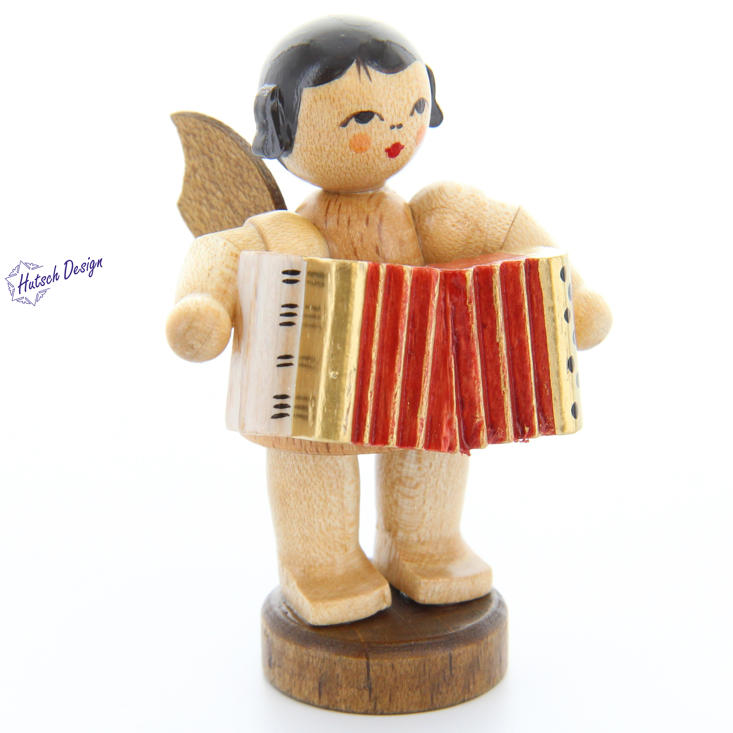 Engel stehend mit Akkordeon, natur