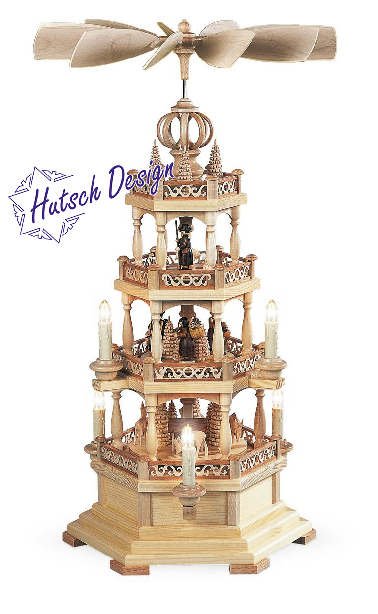 Pyramide Waldmotiv 3-stöckig, natur