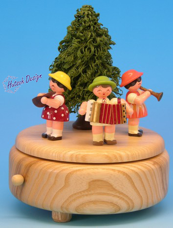 Spieldose natur mit 3 Instrumentenkinder