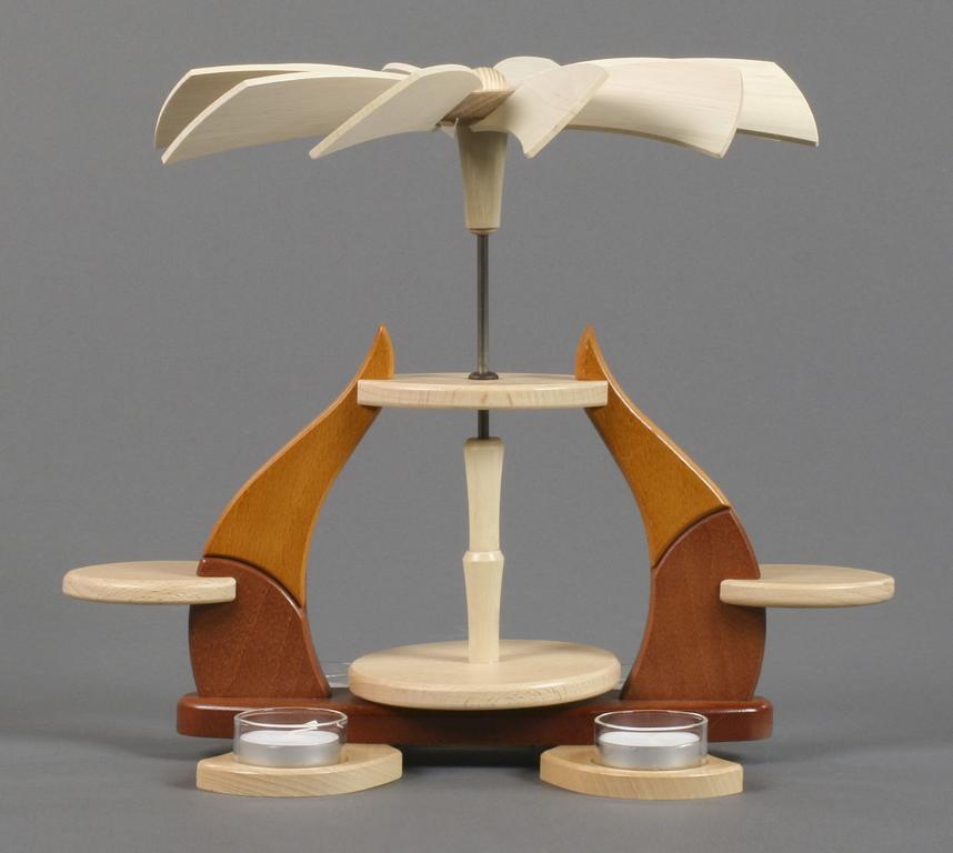 Pyramide Loderndes Feuer unbestückt, für Teelichte