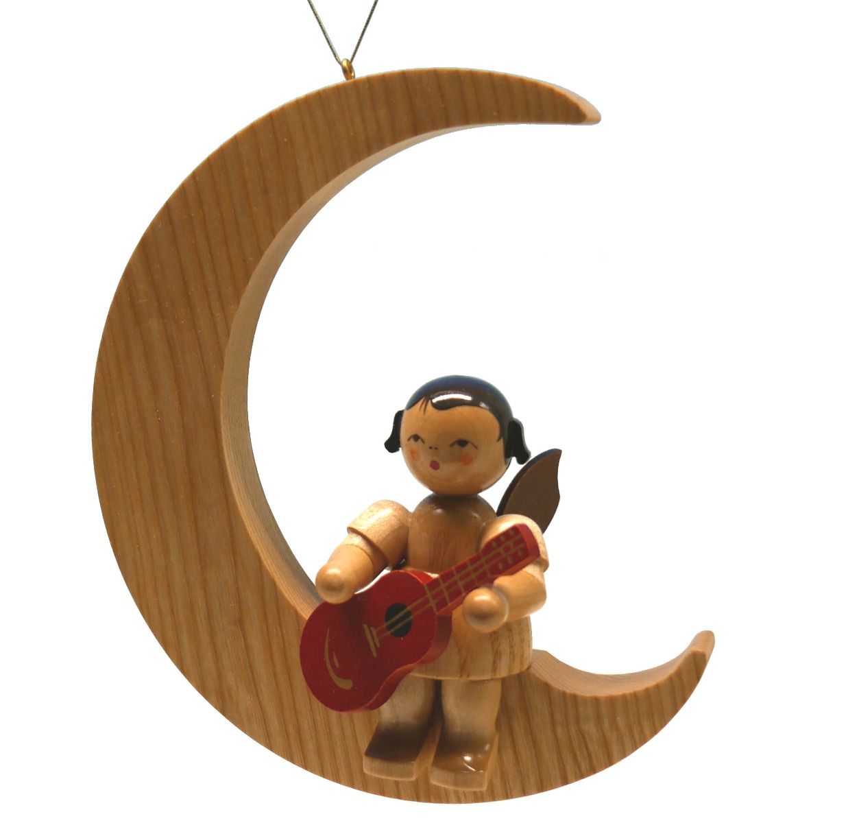 Engel sitzend groß mit Gitarre, natur, Mond natur