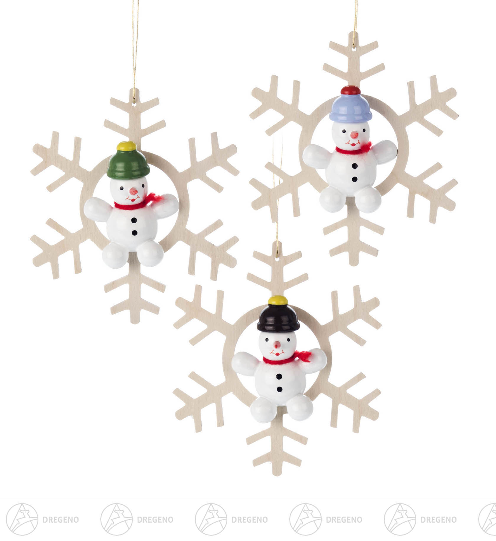 Behang Schneemanntrio Satz 4 6cm