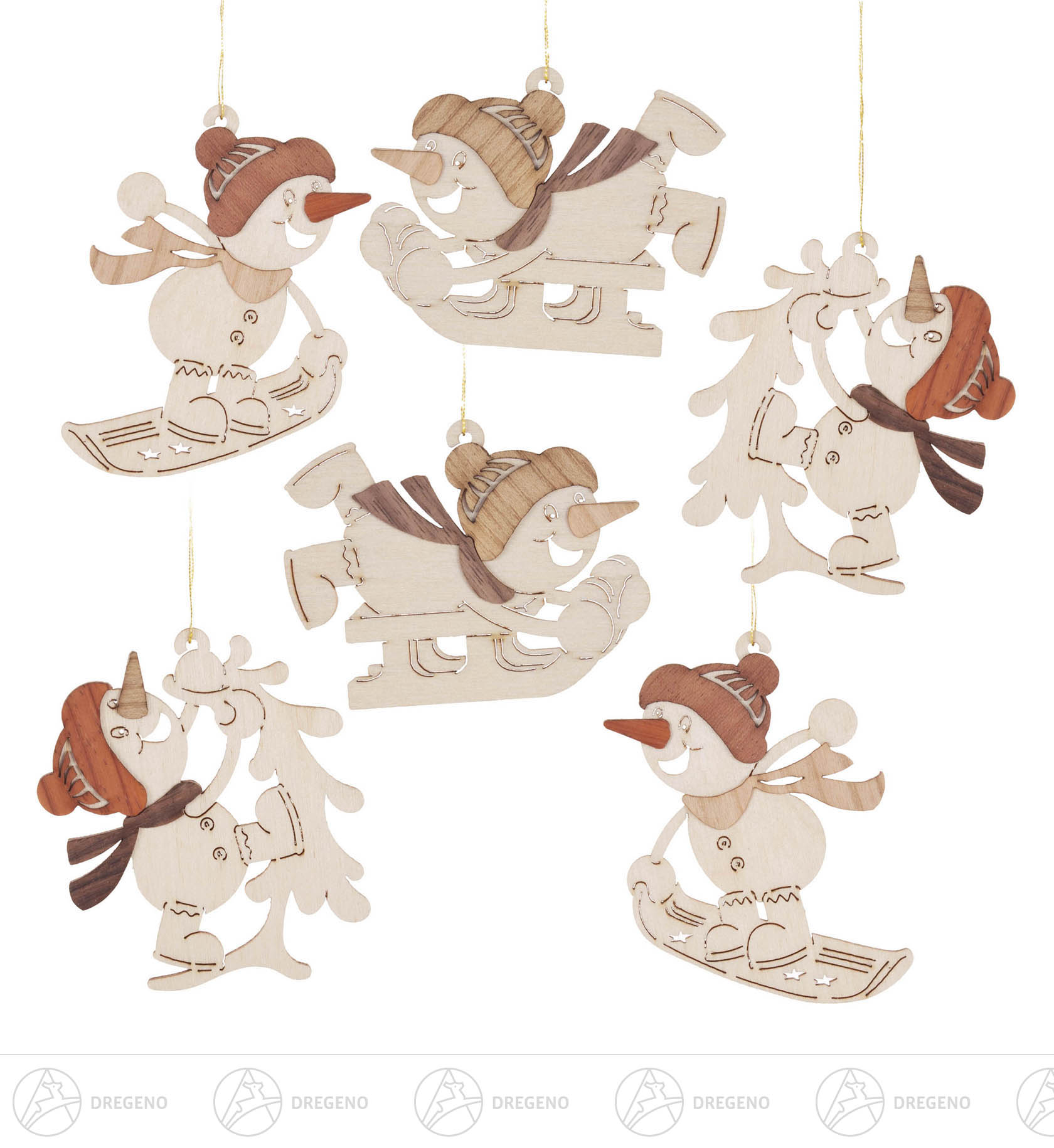 Behang Schneemänner Wintersportler (6) 8cm