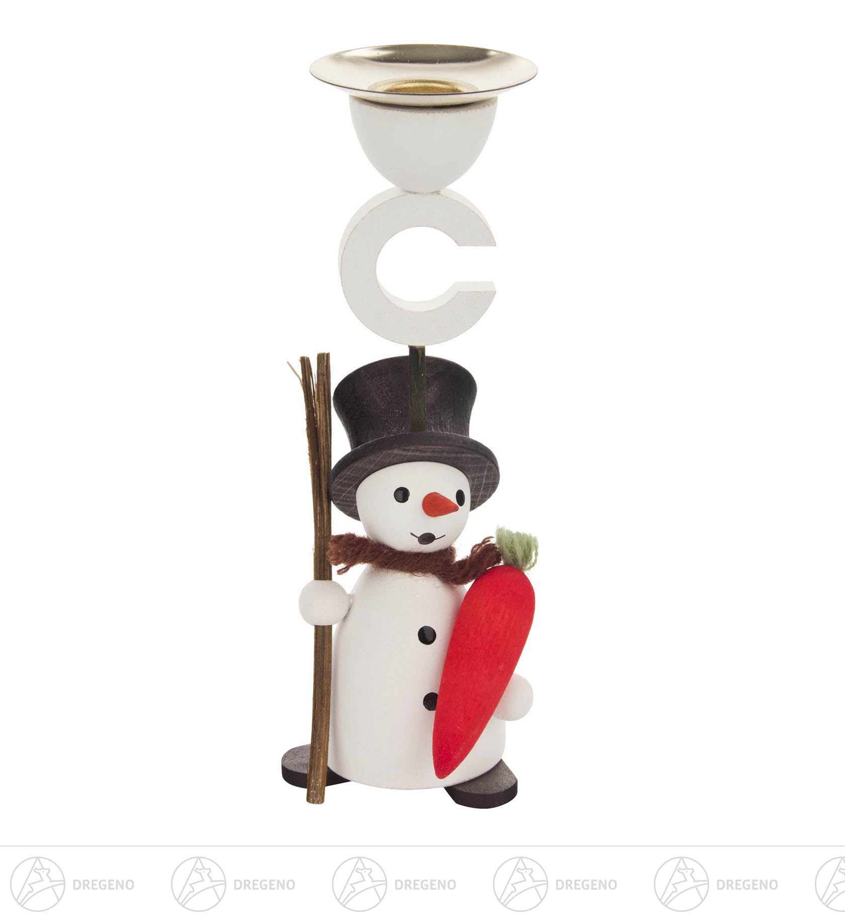 Behang Kerzenhalter Schneemann mit Möhre für Kerzen 14mm 13cm