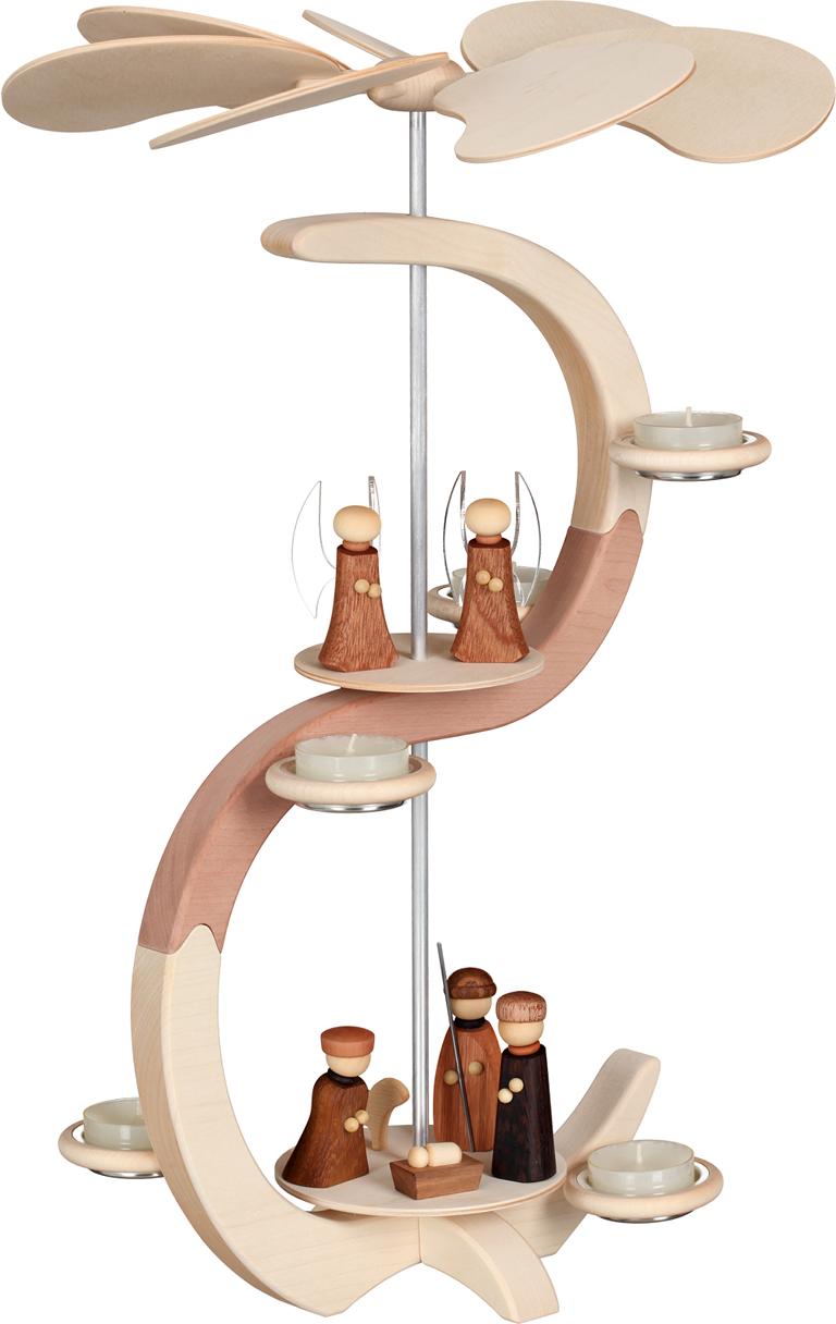 S-Pyramide, Christi Geburt und Engel 46cm
