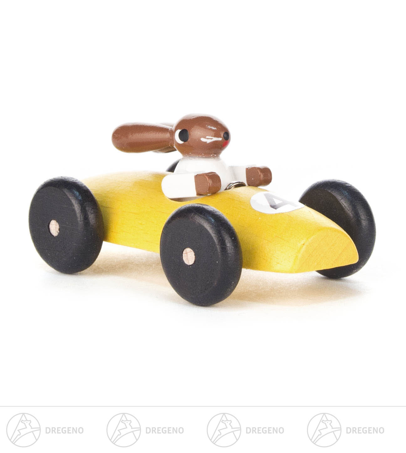 Hasenrennauto klein, gelb 8cm