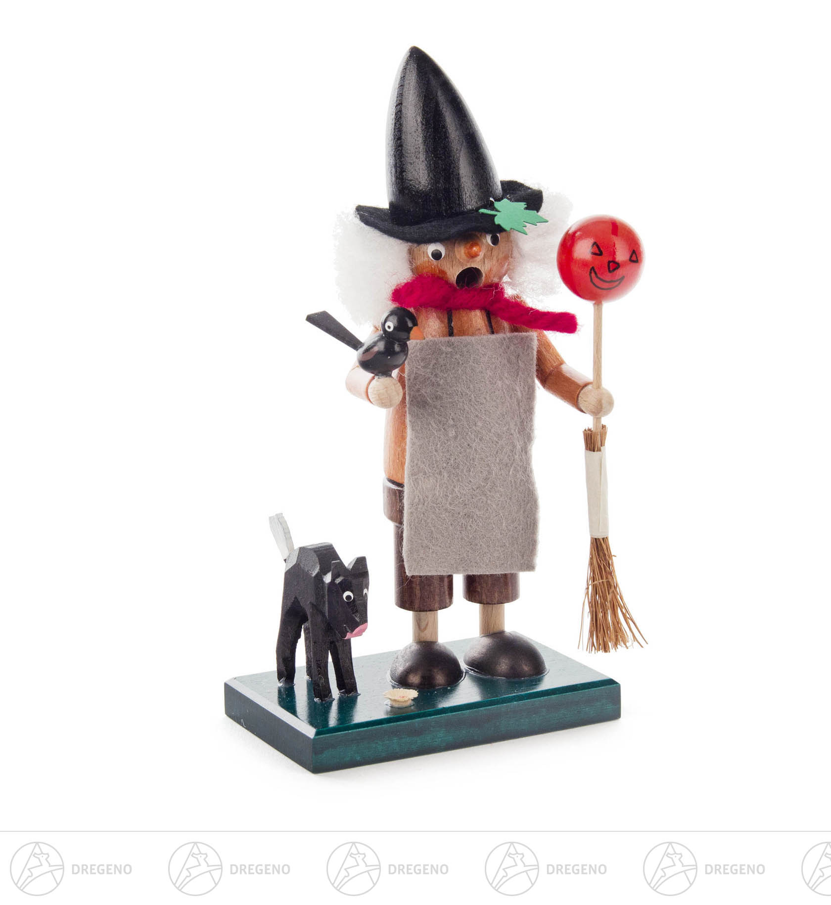 Mini Räucherfrau Hexe mit Katze