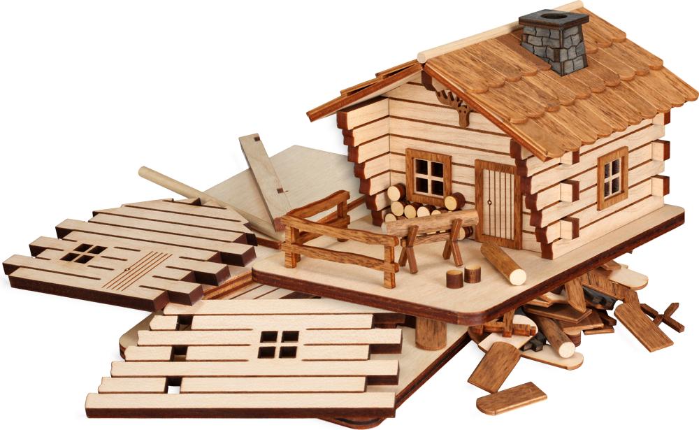 Bastelset, Raeucherhaus Blockhuette 9cm Bastelset, Raeucherhaus Blockhuette 9cm
