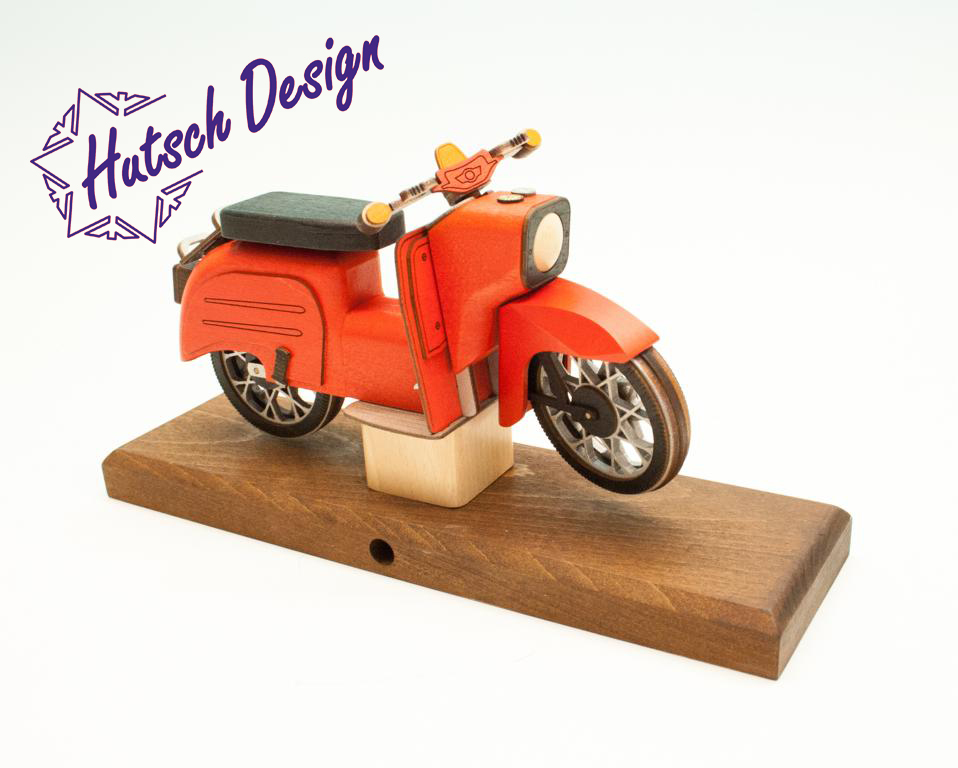 rote Schwalbe Raeuchermoped Simson 28x8x14,5cm