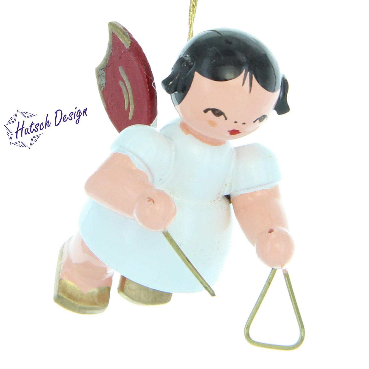 Schwebeengel mit Triangel, rote Flügel