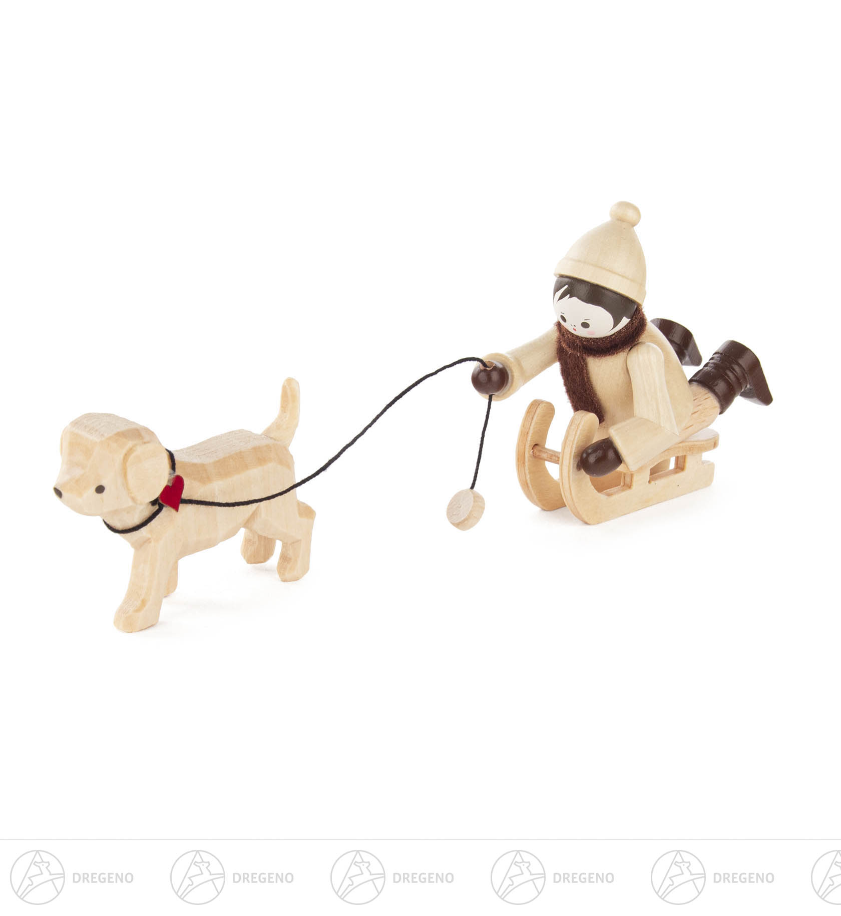 Junge mit Hundeschlitten 5x7cm