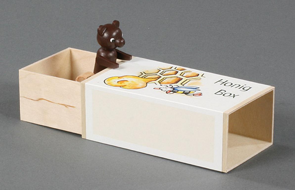 Schiebebox Honig-Box mit Bär Melodie: Bienchen summ herum 6cm Schiebebox Honig-Box mit Bär Melodie: Bienchen summ herum 6cm