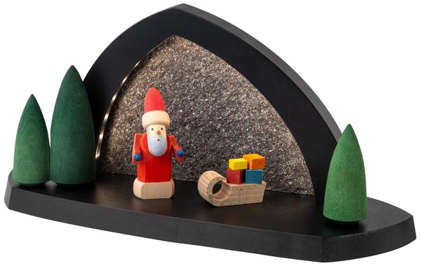 Gesteinsbogen 15x31x11cm anthrazit LED beleuchtet Weihnachtsmotiv farbig
