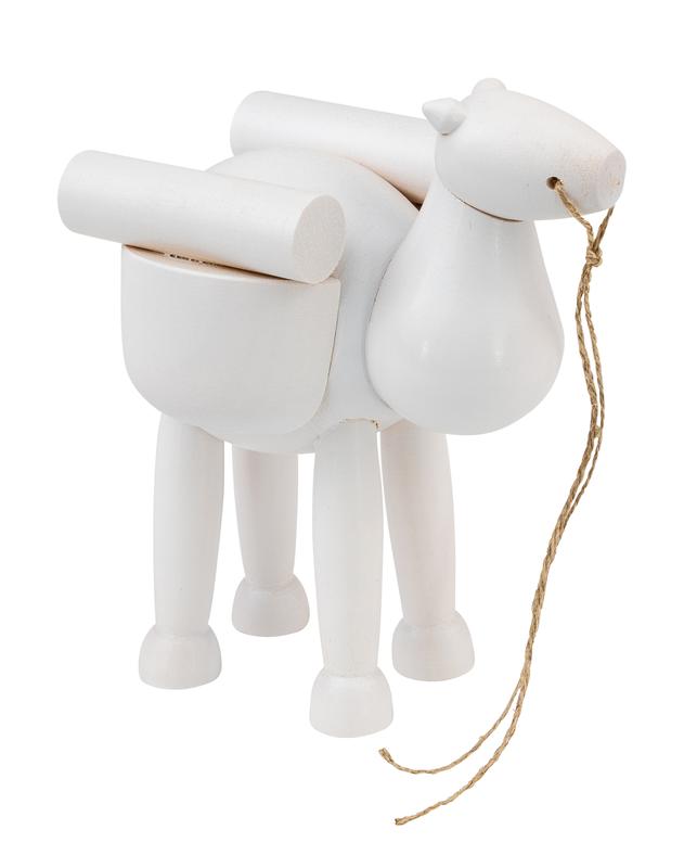 Kamel stehend weiß mit Gepäck 10cm