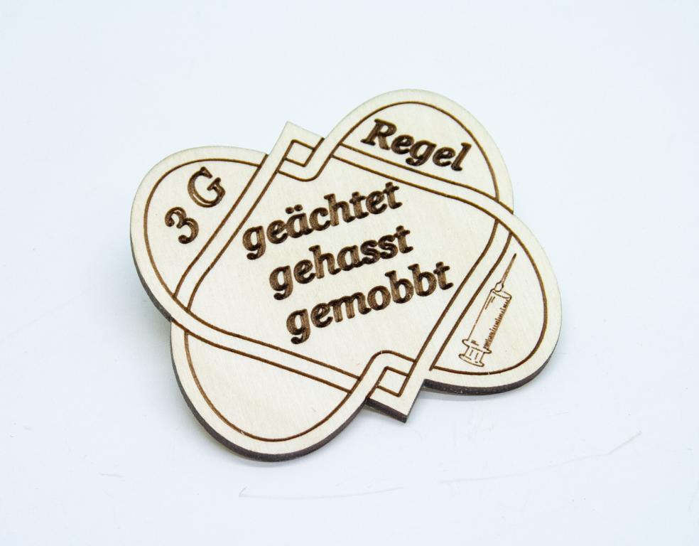 Anstecker 3G Regel 7x7 cm gemobbt Anstecker 3G Regel 7x7 cm gemobbt
